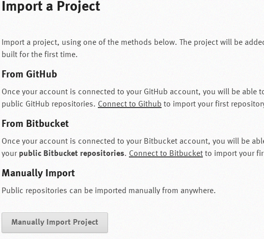 Import a Project Page